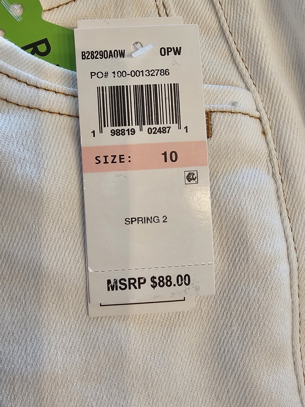 Democracy Off-White Cropped Straight Wide-Leg Jeans Women's Sz 10 NWT - Picture 8 of 8